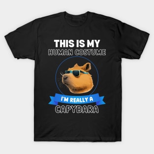 This is My Human Costume I'm Really a Capybara Funny Halloween T-Shirt